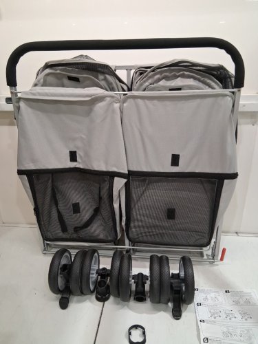 betsocci Foldable Double Pet Stroller for Dogs & Cats Two-Seater with Storage  - 33LB - black (model: sp04)) image 6