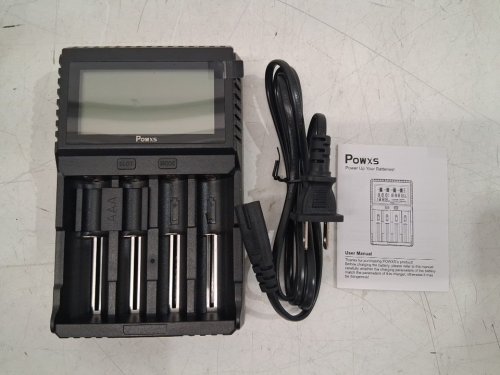 POWXS Universal Battery Charger - for AA, AAA, aaaa batteries - With testing function, LCD automatic identification - black (model: r4) image 3