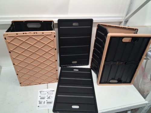 2PK CITYLIFE COLLAPSIBLE PLASTIC STORAGE CRATES - 64L CAPACITY - BLACK image 4