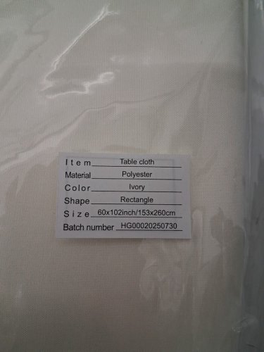 10pk wrinkle resistant polyester table cloth - 60" x 102" - Ivory image 4