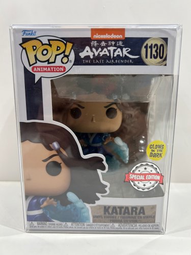Funko pop! **glows in the dark**special edition** Animation: nickelodeon avatar the last airbender - katara vinyl figure (#1130) **plastic protector cover** image 3