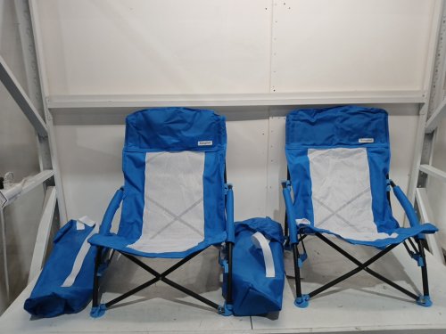 2pk sunnyfeel lightweight folding low beach chairs - 22.4" x 22" x 27.7" - blue (model: P2AC2278BBU2) image 3