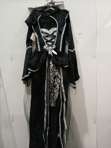 WOMEN'S PARTYHOLIC GOTHIC ENCHANTRESS COSTUME DRESS - MEDIUM - BLACK/SILVER (ITEM: 14777M) image 2