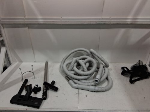 OVO UNIVERSAL CENTRAL VACUUM WITH POWER NOZZLE ACCESSORIES AND COMPATIBLE WITH MOST OUTLETS - 30FT - GREY/BLACK (MODEL: KIT-30G) image 2