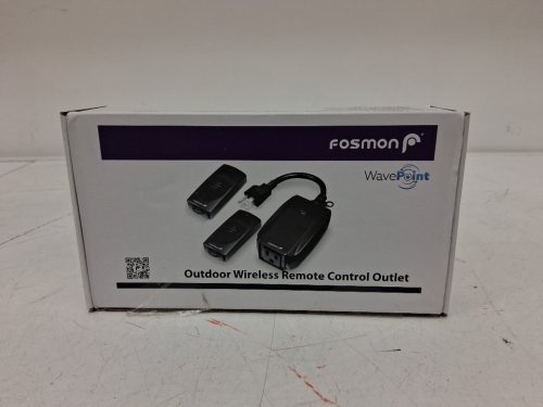 fosmon outdoor weather resistant heavy duty outlet with remote control - black (model:  c-10683) image 2