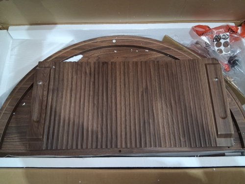 Beroxii Round Coffee Table, 31.5" Fluted Center Table with Storage and Lift-Top and Sliding Door - 31.5" - Walnut - (Model: HCYZ001) image 5