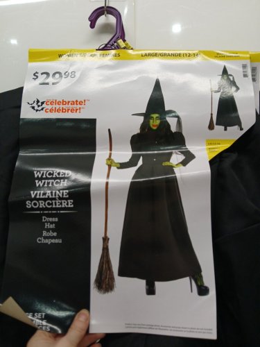 2pc women's way to celebrate wicked witch costume with hat - large - black image 3